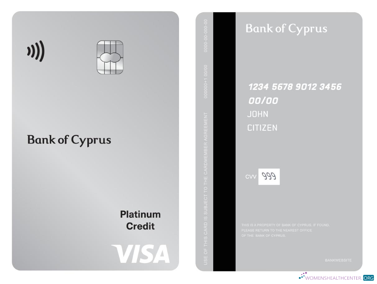 Download Cyprus Bank of Cyprus visa platinum credit vertical card Photoshop template